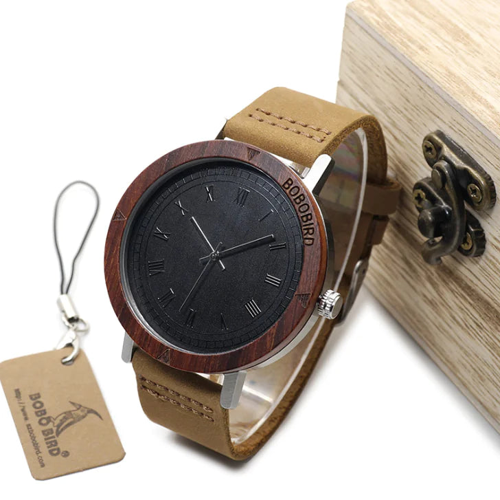BOBO BIRD Wooden Bamboo Quartz Watch