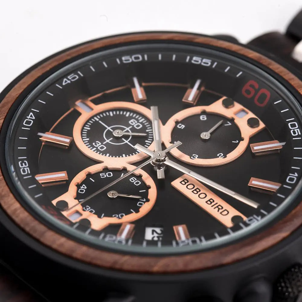 BOBO BIRD Wooden Quartz Watch with Miyota Movement
