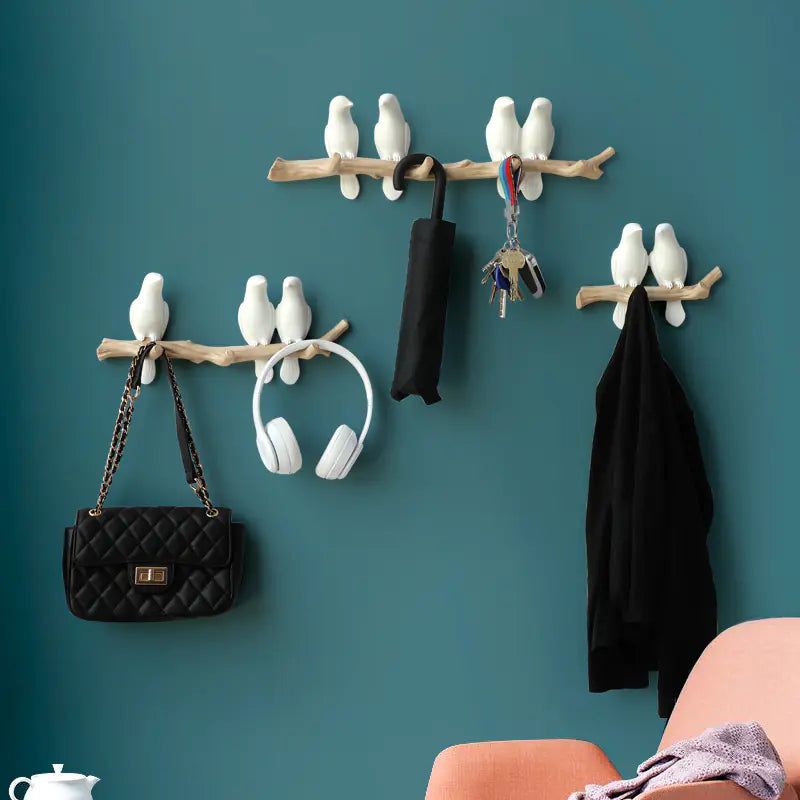 Creative Solid Color Resin Bird Wall Decor Hooks