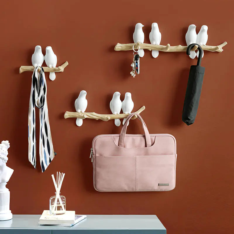 Creative Solid Color Resin Bird Wall Decor Hooks