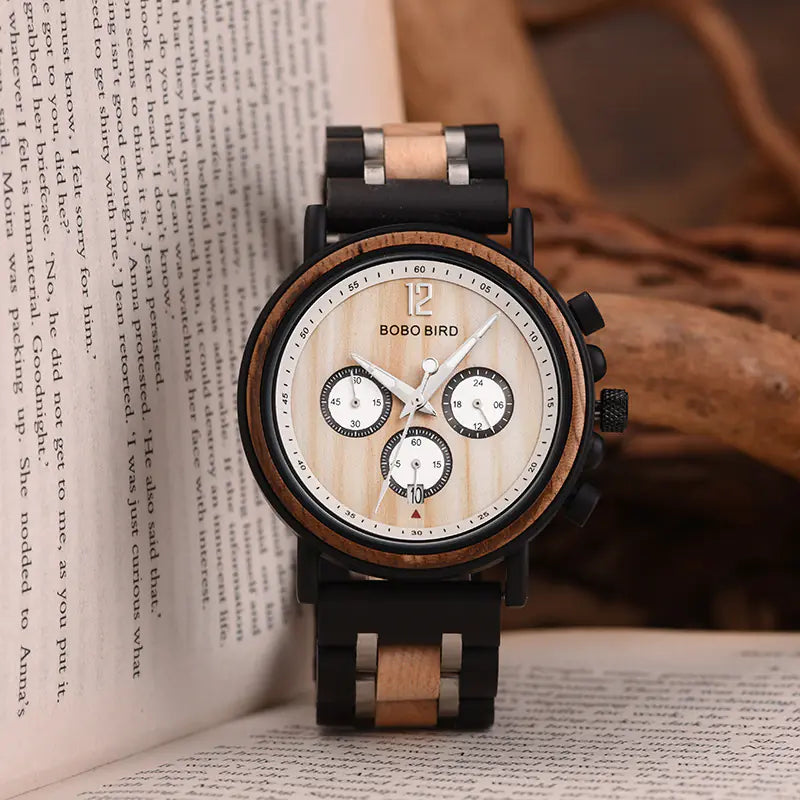 BOBO BIRD Wooden Quartz Watch with Miyota Movement
