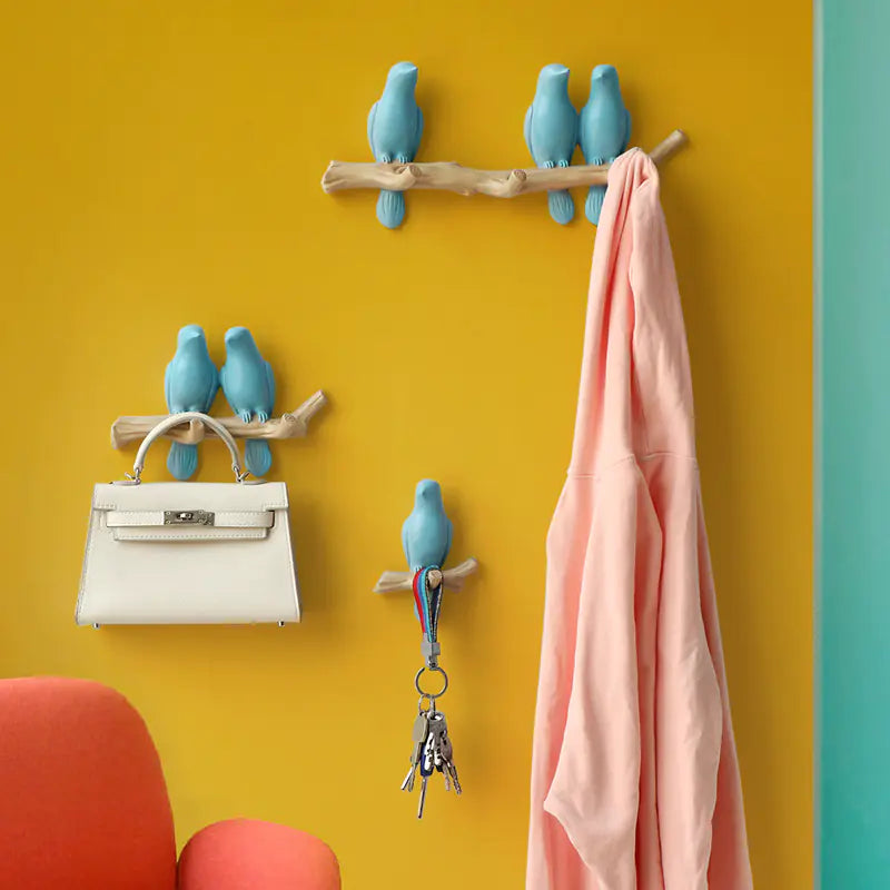 Creative Solid Color Resin Bird Wall Decor Hooks