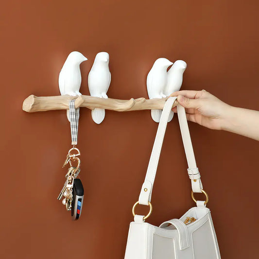 Creative Solid Color Resin Bird Wall Decor Hooks