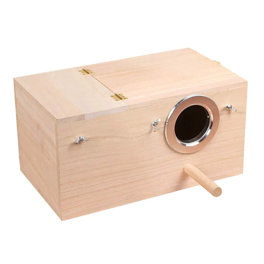 YJJKJ Wood Parakeet Nest Box Pet Bird House Parrot Breeding Mating Box Bird Cage Box for Lovebirds Cockatiel Parrotlets Budgerigar Parakeet (XL)