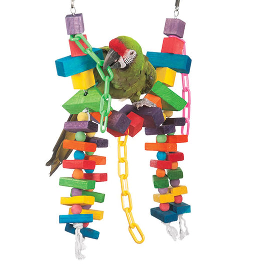 Super Bird Creations SB441 Rainbow Bridge Bird Toy Large/XL Bird Size 29" x 13"