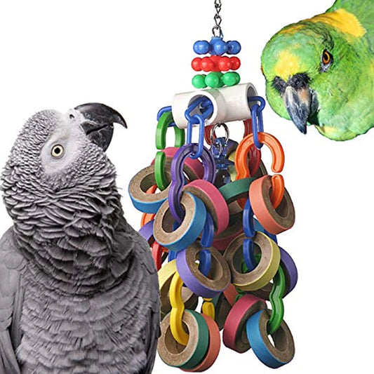 Super Bird Creations SB1107 Bagel Cascade Bird Toy Large Bird Size Refillable Bagels 15” x 4.5”
