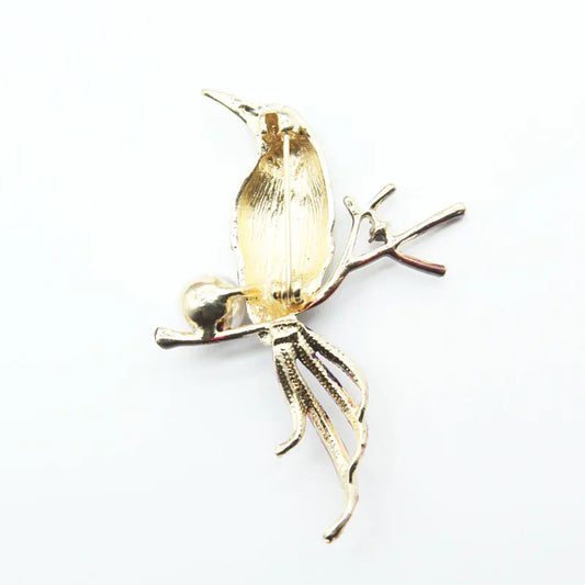 Fashionable Cute Flower and Bird Brooch in Alloy