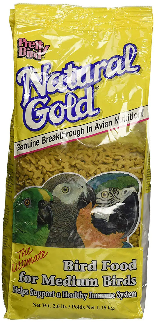 Pretty Bird Natural Gold Medium Bird Food 2.6 Lb.